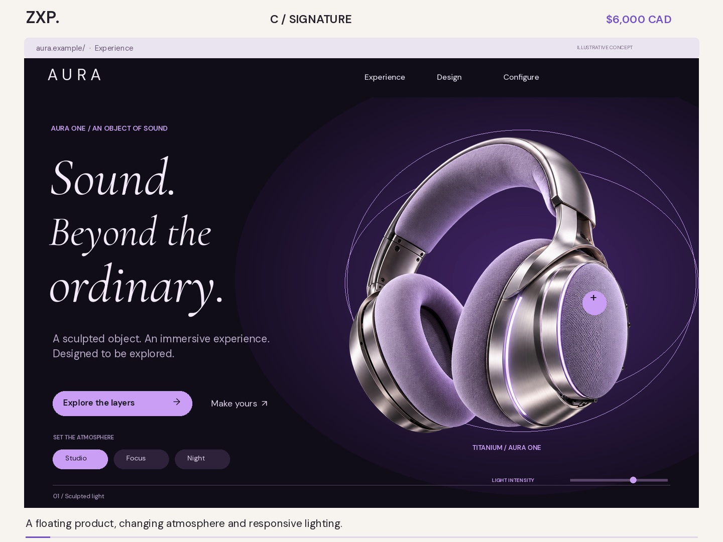 AURA approved website concept