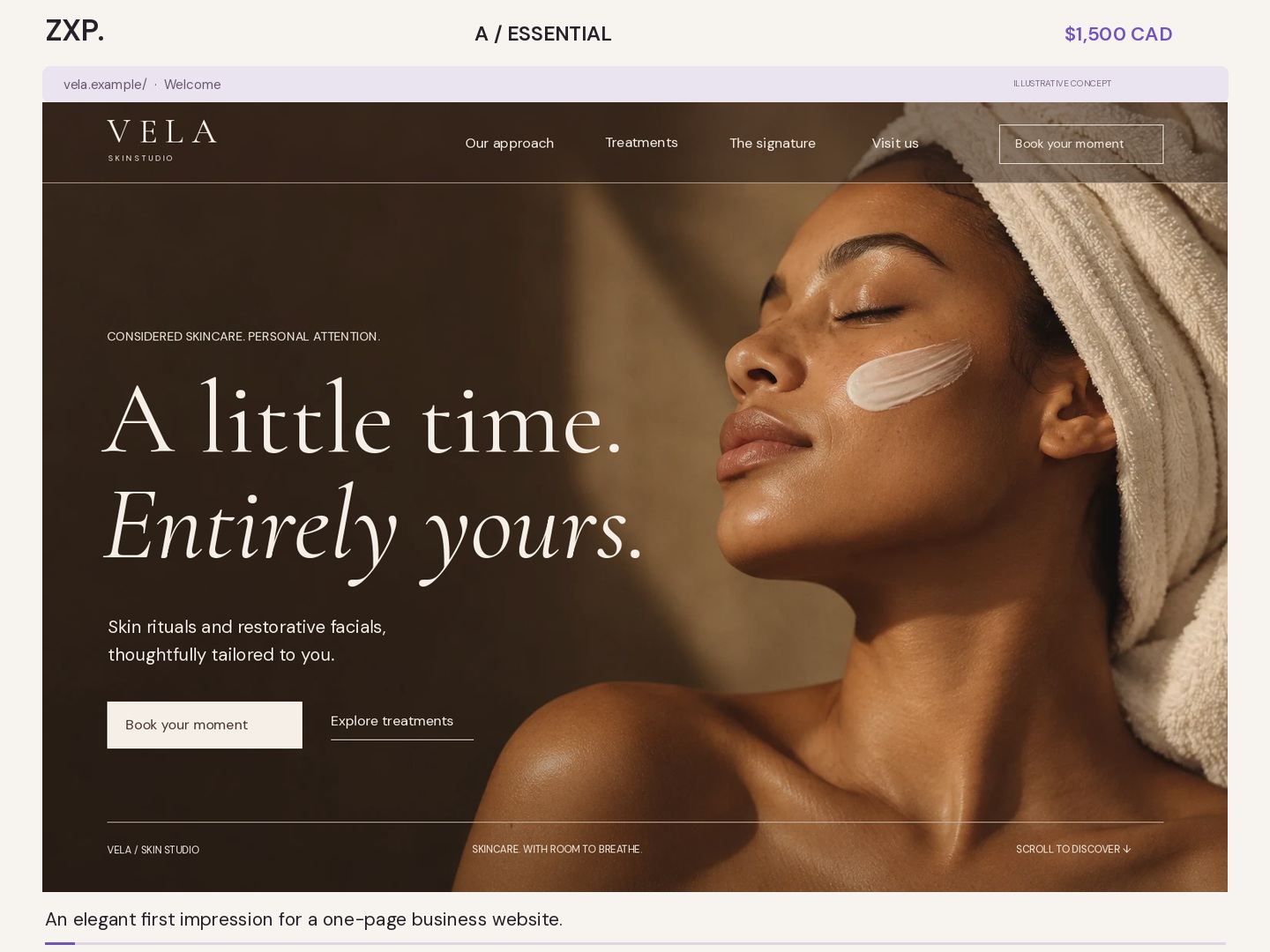 VELA approved website concept