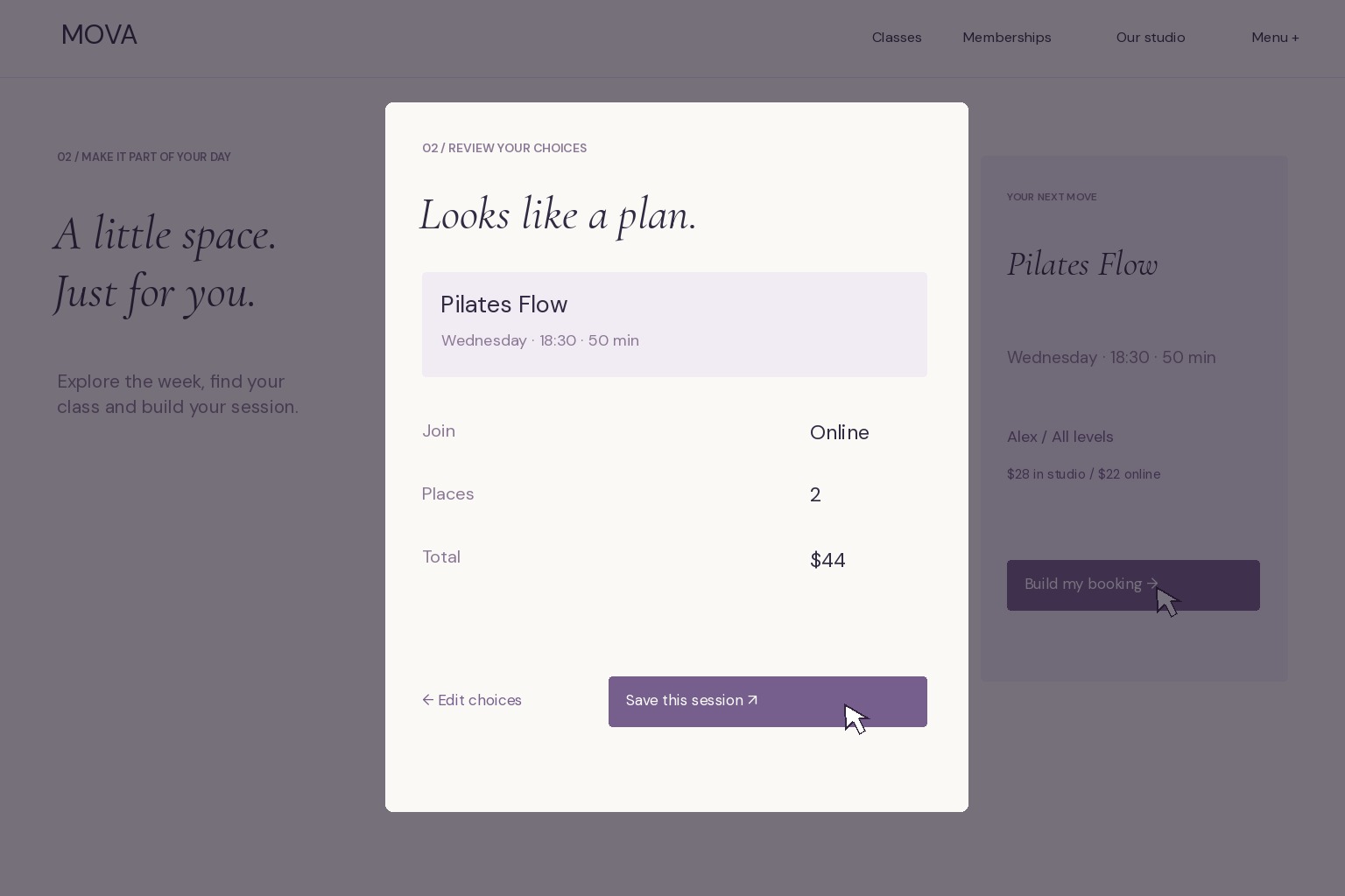 Guided booking journey demonstrated in the Business video