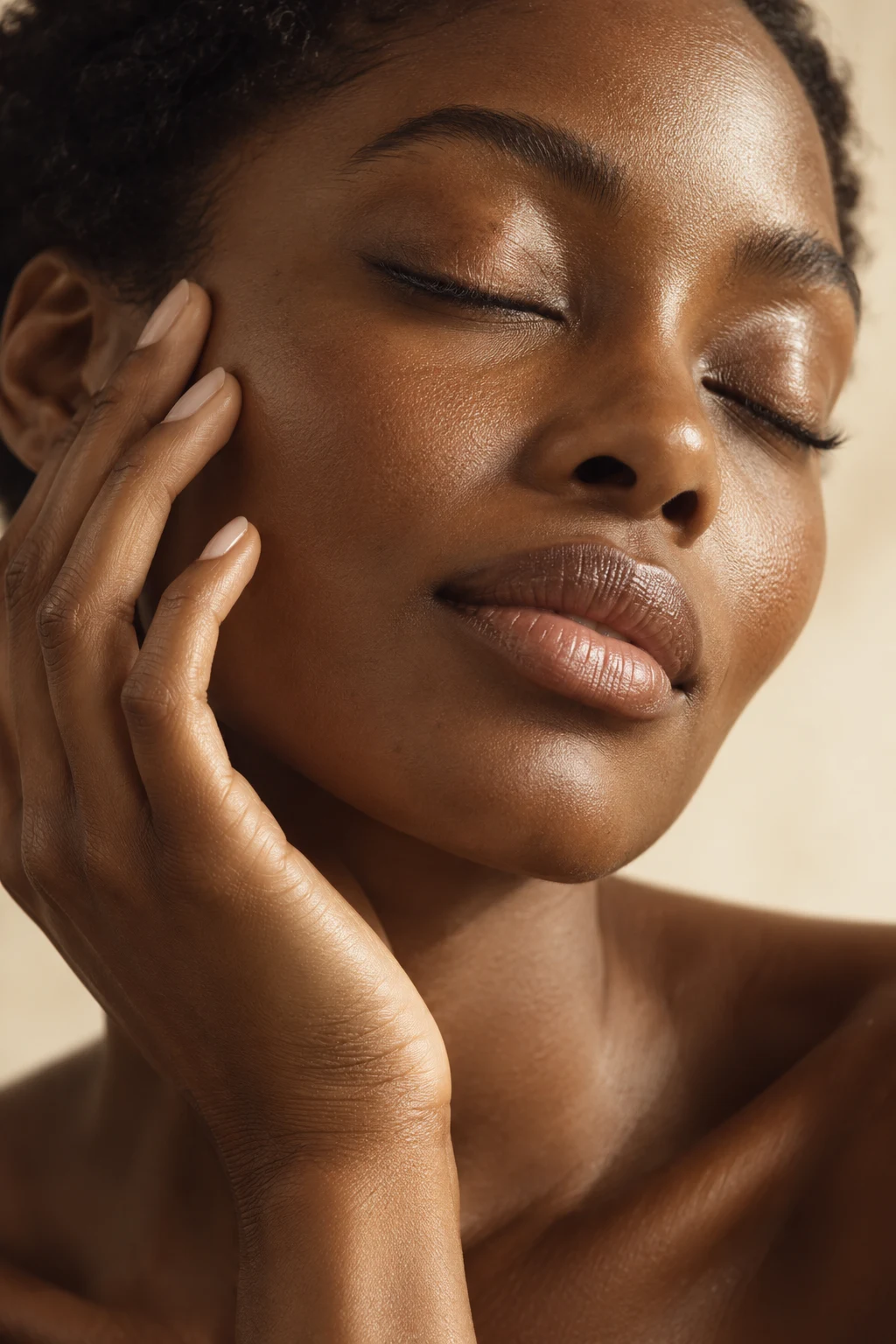 Editorial portrait celebrating natural skin texture